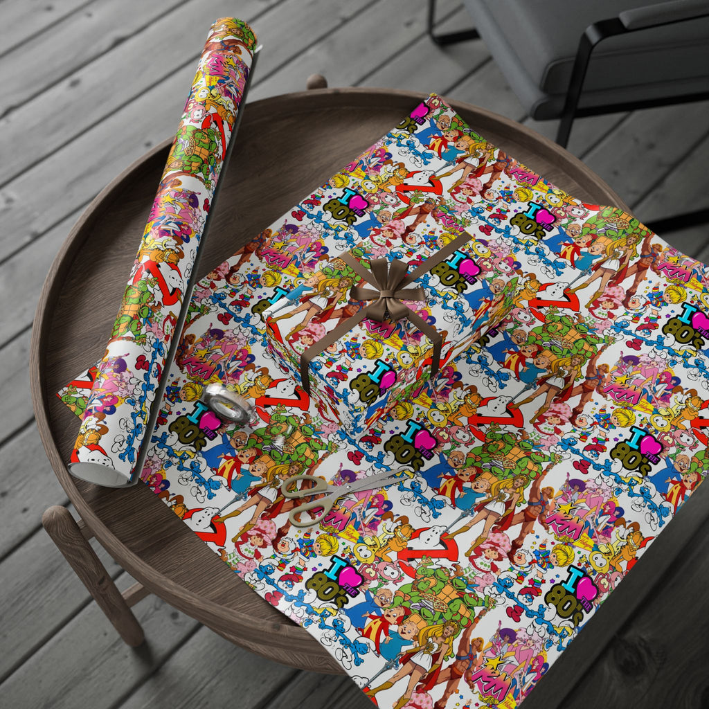 80's Wrapping Papers, Nostalgic Custom Gift Wrap, High-Quality Fine Art Paper, Matte or Glossy Finish, 3 Sizes Available