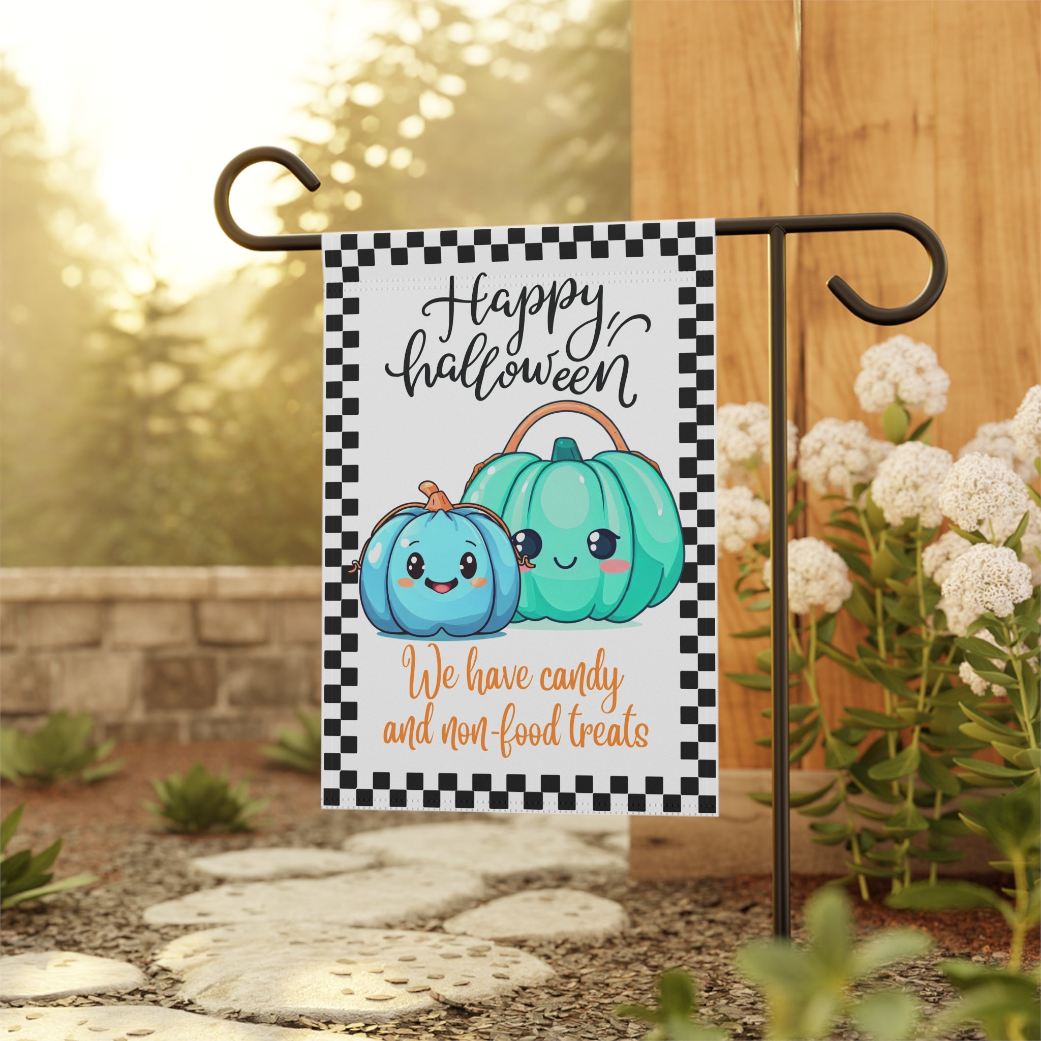 Halloween yard flag, Teal pumpkin yard sign, teal pumpkin project, allergy friendly, autism awareness, blue pumpkin project, garden decor