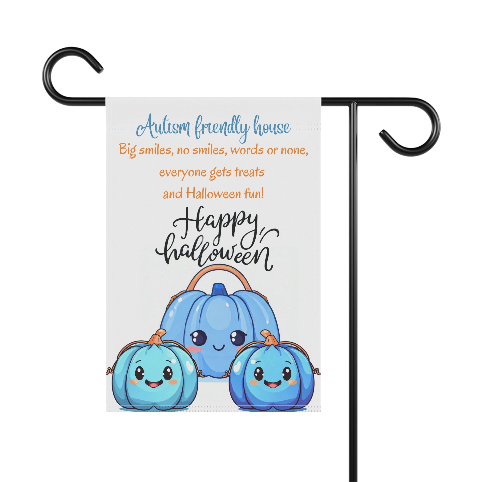 Halloween yard flag, Autism awareness, blue pumpkin project, garden decor