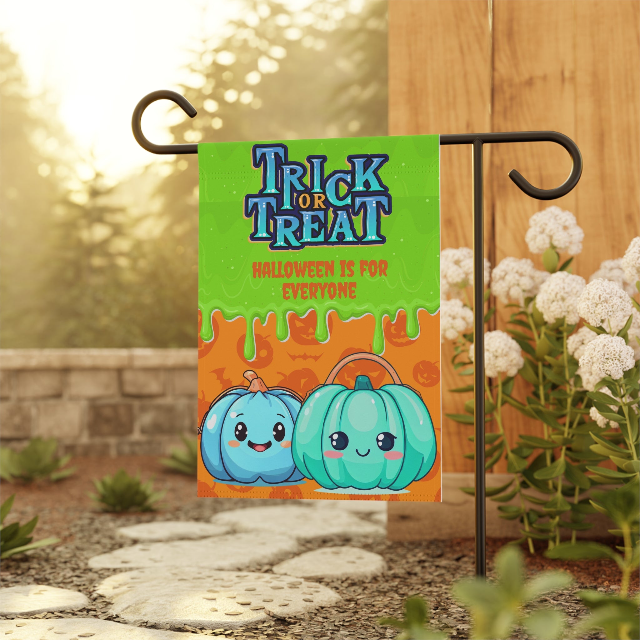 Halloween yard flag, Teal pumpkin yard sign, teal pumpkin project, allergy friendly, autism awareness, blue pumpkin project, garden decor