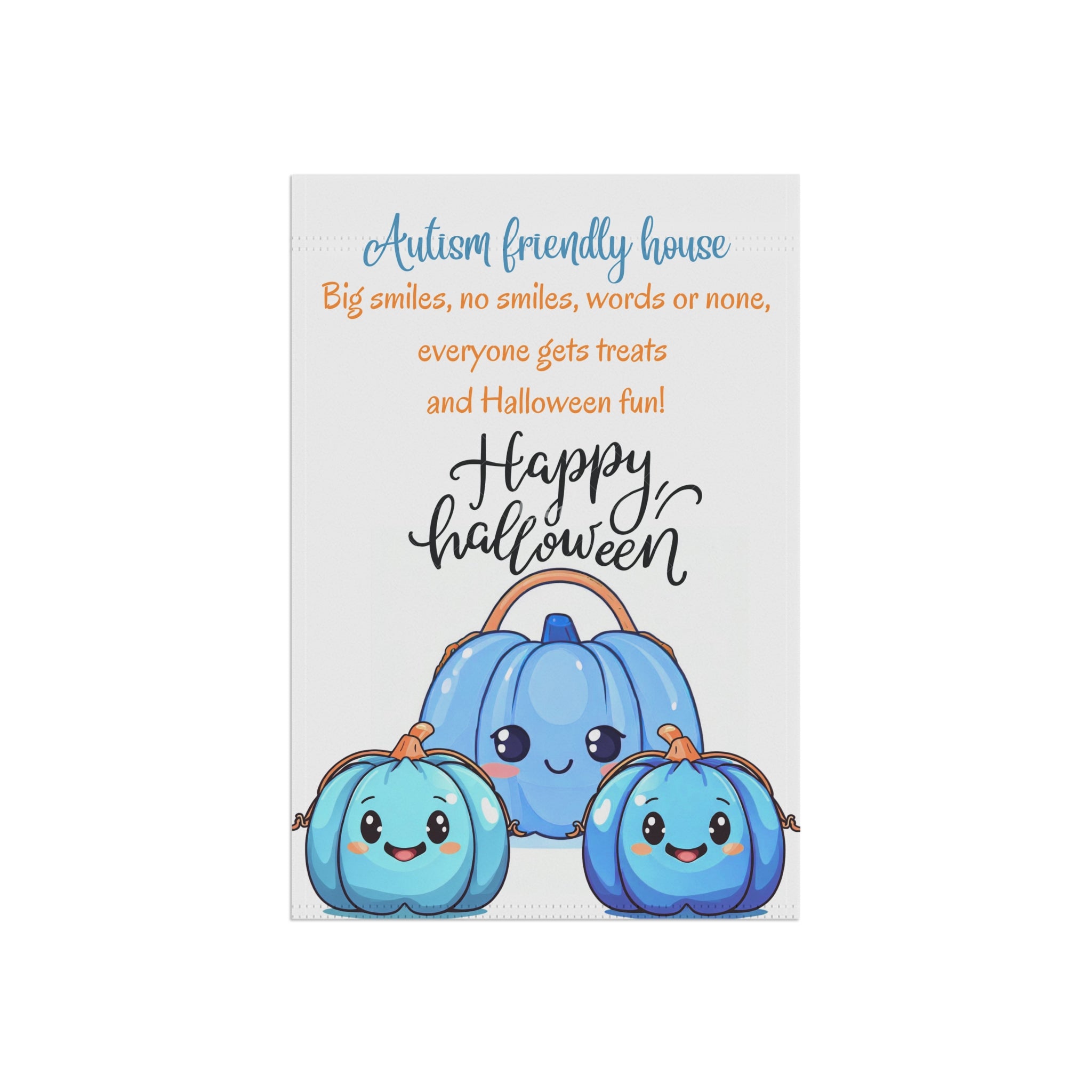 Halloween yard flag, Autism awareness, blue pumpkin project, garden decor