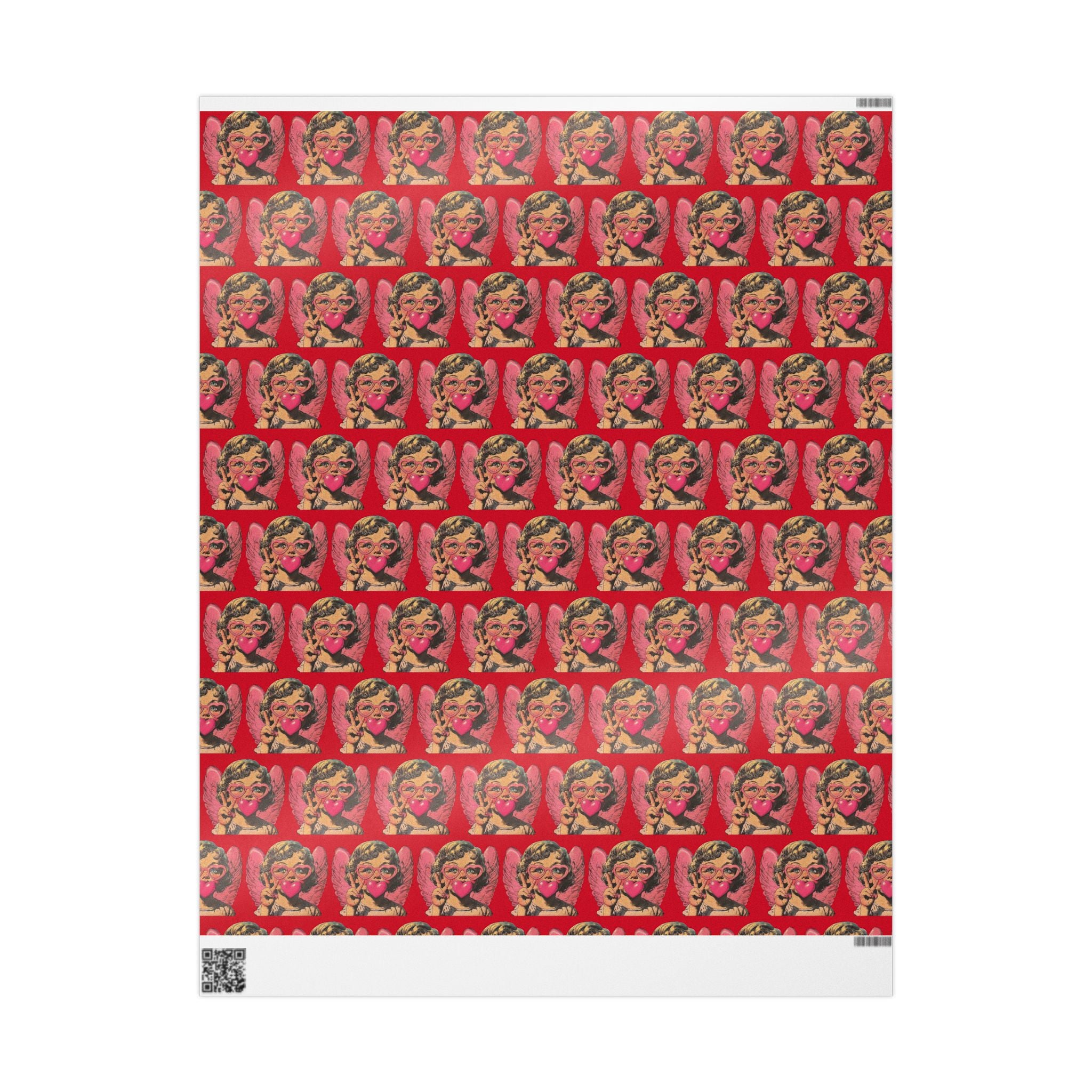 Retro Cherub Valentine Wrapping Papers | Cute Angel Gift Wrap