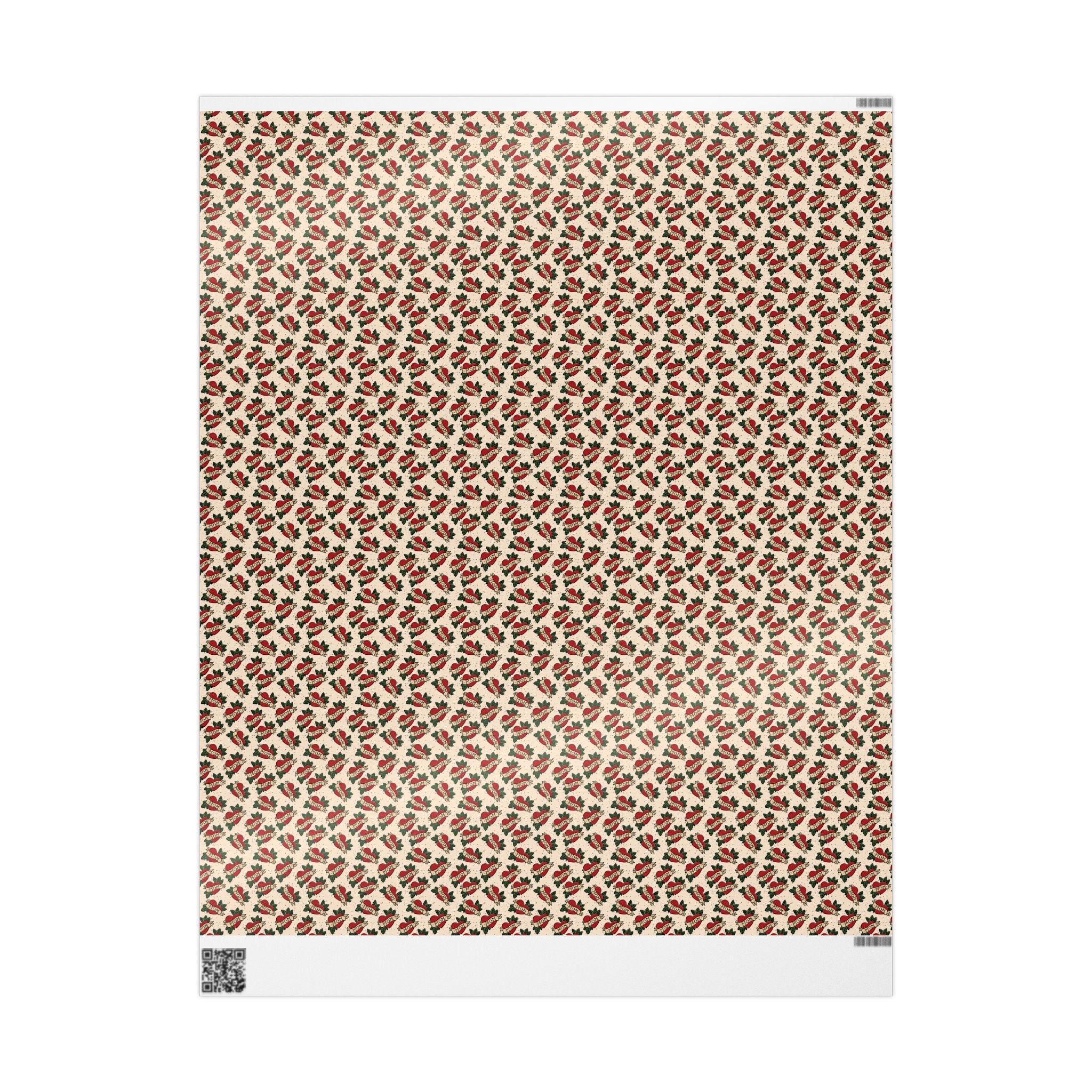 Vintage Mom Tattoo Heart and Banner Wrapping Paper, Mothers day