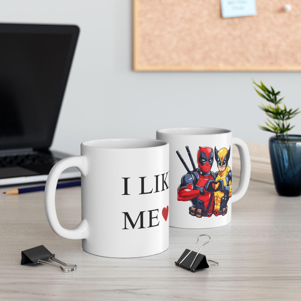I LIKE ME Deadpool Wolverine funny 15 oz mug