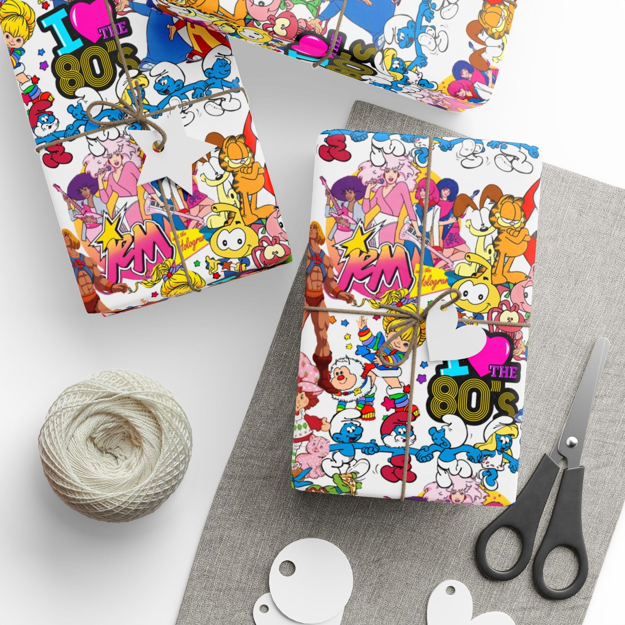 80's Wrapping Papers, Nostalgic Custom Gift Wrap, High-Quality Fine Art Paper, Matte or Glossy Finish, 3 Sizes Available