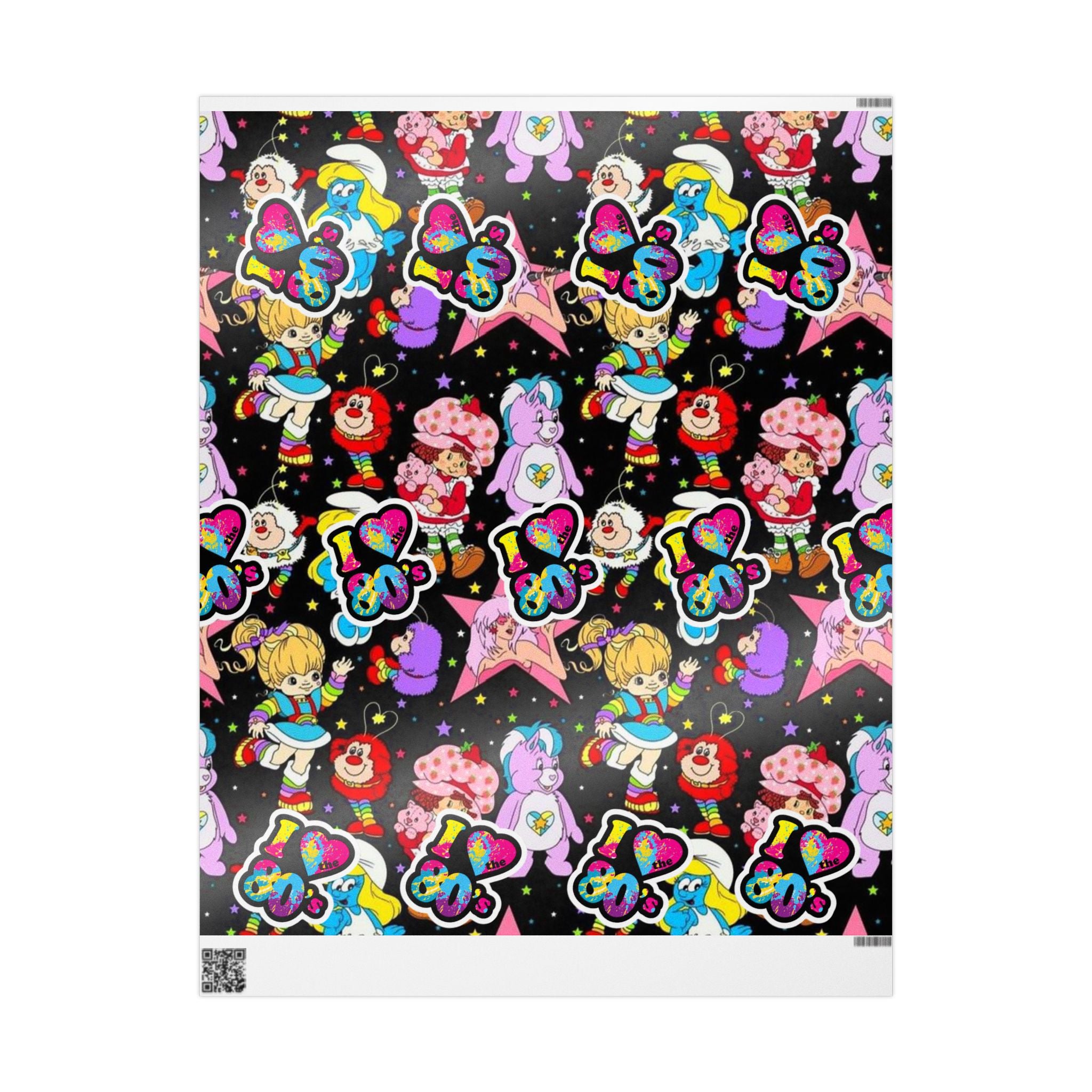 80s Retro Wrapping Papers, Vintage Custom Gift Wrap for Birthdays and Holidays, High-Quality Fine Print, Special Occasion Supplies,